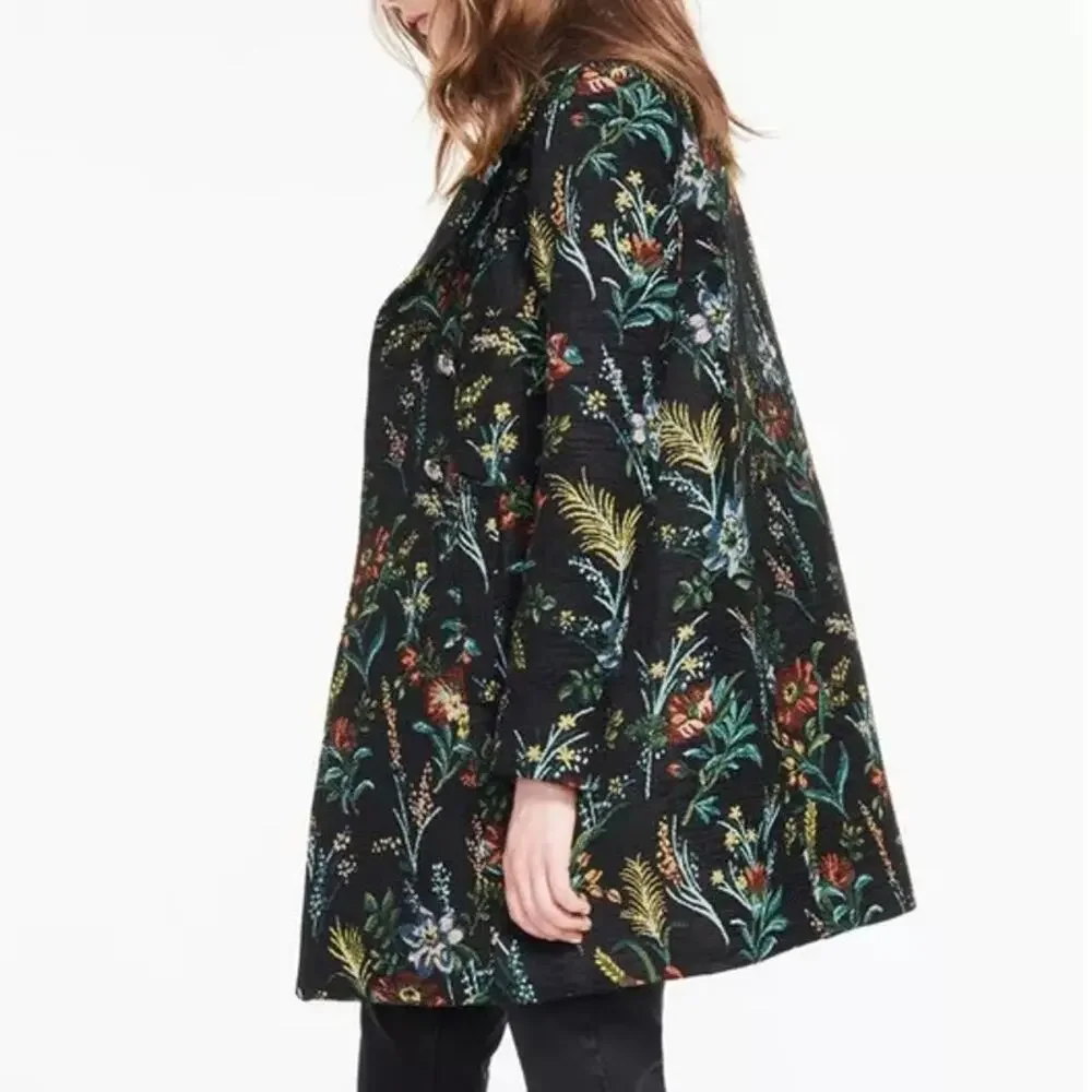 Ba&sh Wylie Floral Tapestry Coat Double Breasted Jacquard Brocade Jacket, XS - Picture 4 of 16